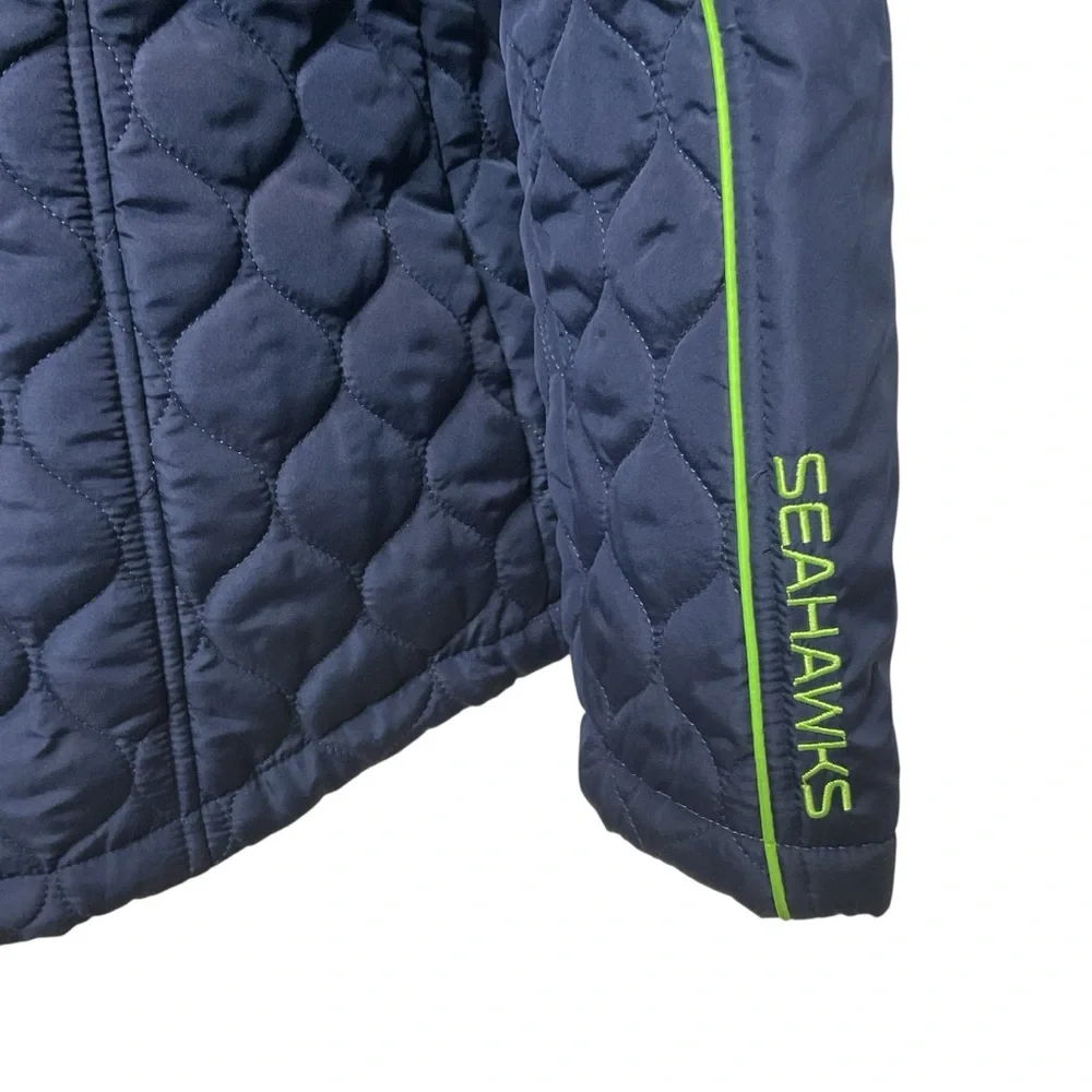 NFL Seattle Seahawks Blue and Green Team Apparel zip quilted jacket XL - Picture 4 of 13